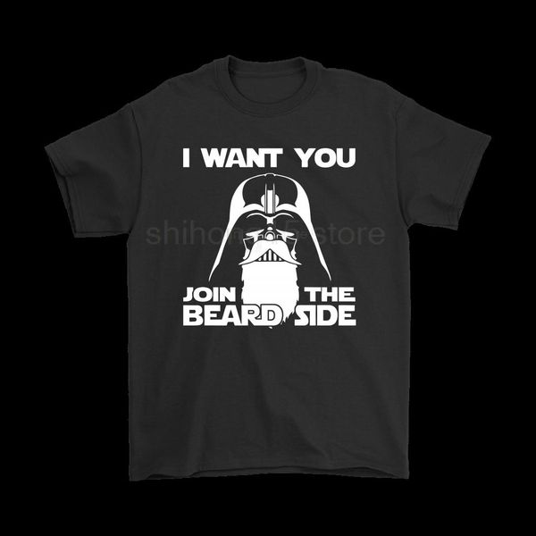 

brand i want you join the beard side t-shirts 2019 summer men's short sleeve t-shirt, White;black