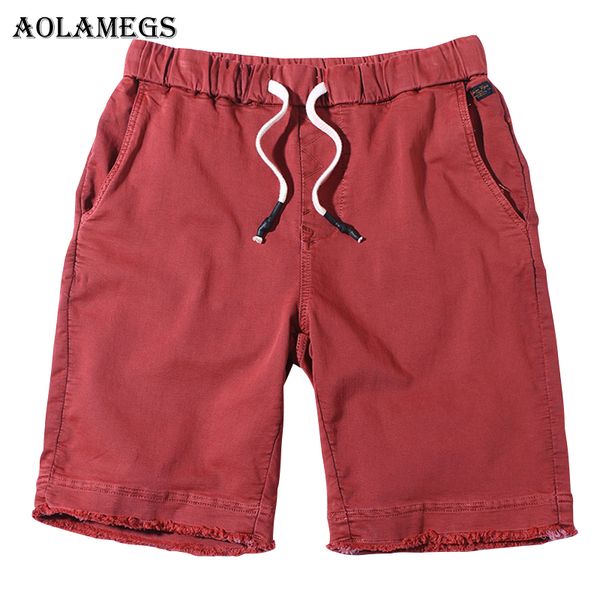 

Aolamegs Shorts Men Patchwork Pocket 5 Color Bermuda Beach Knee-length Casual Shorts Cotton High Quality Slim Fit Male Mens 2018