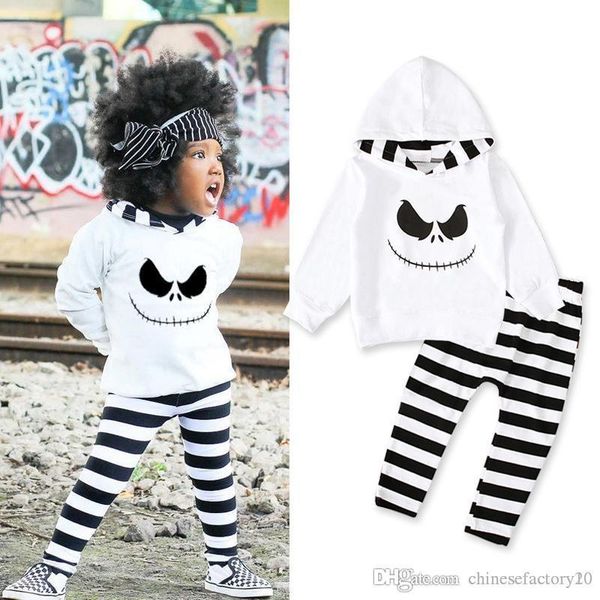 

baby halloween girl boy devil hoodie + pants 2 pcs set ins long sleeve white sweatshirt trousers new clothes set
