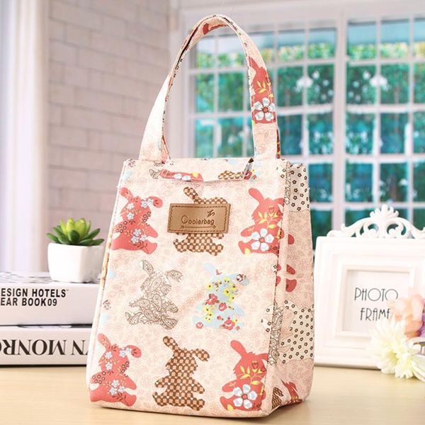 

thermal portable insulated cooler bag lunch carry tote storage case box bolsa termica lunch bag for women men kid, Blue;pink