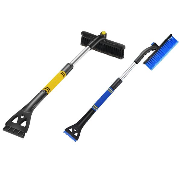 

multifunction winter car snow shovel extendable telescoping rod snow brush shovel window windscreen windshield ice-scraper tools