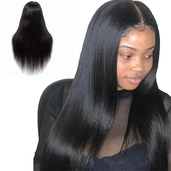 

brazilian virgin remy full lace wigs deep part human hair silky straight full lace human hair wig with baby hair for black women