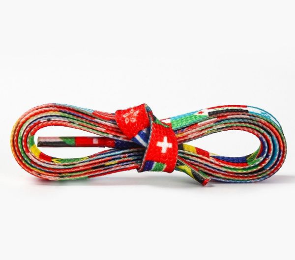 2020 Moda Impresso cadarço Decoração Teste padrão colorido Shoe Laces Plano cadarço Inglaterra atam cordas elásticas Shoelaces