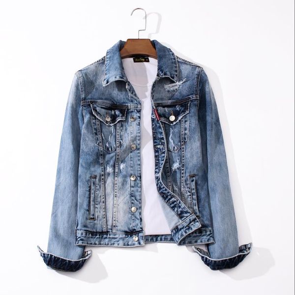 

d2 tide brand mens coat luxury designer jacket rainbow embroidery denim jacket fashion casual jacket trend motorcycle jackets, Black;brown