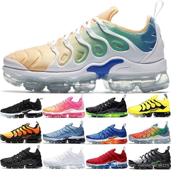 

plus tn mens womens running shoes sunset be true yellow triple black white hyper red men designer sport sneaker size 5.5-11