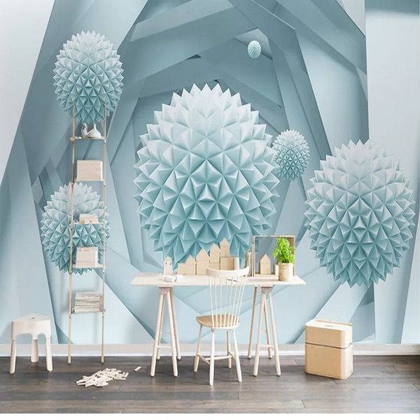 

custom large mural 3d wallpaper modern creative 3d space geometric ball living room mural tv back wall decor deep 5d embossed