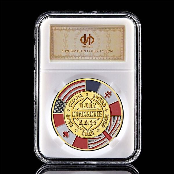 

1994 Great War D-Day Normandy War 70th Anniversary 1oz Gold Plated Token Commemorative Coin W/Pccb Box