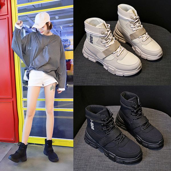 

korean version of martin boots and girls in autumn and winter of 2019, Black