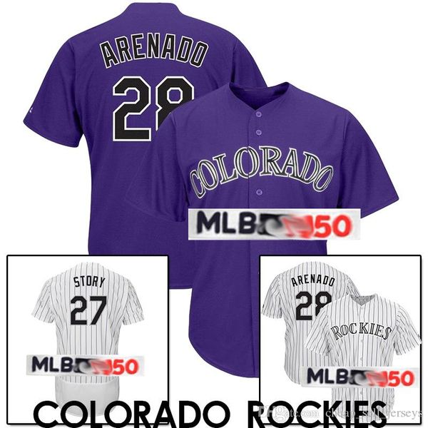 

28 Nolan jersey 27 Story Majestic Baseball Jersey
