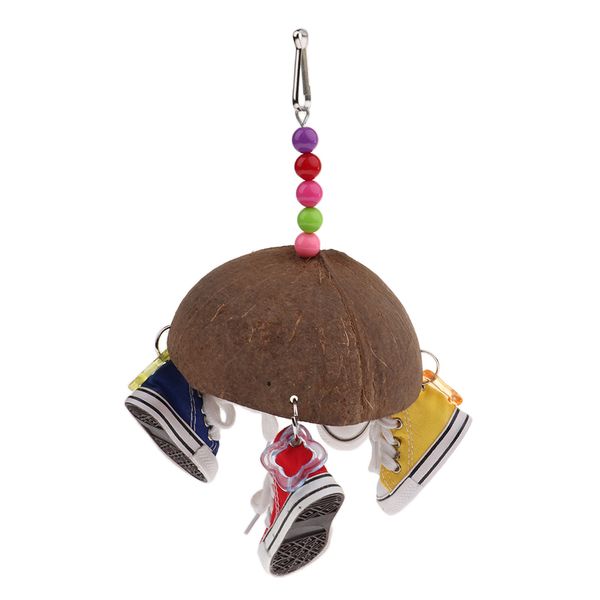 

coconut shoe parrot chew toys for bird macaw african greys cockatoo eclectus