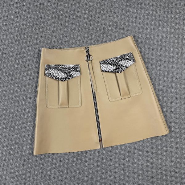 

2020 женщины весна подлинная натуральная овечья кожа юбка e20, Black