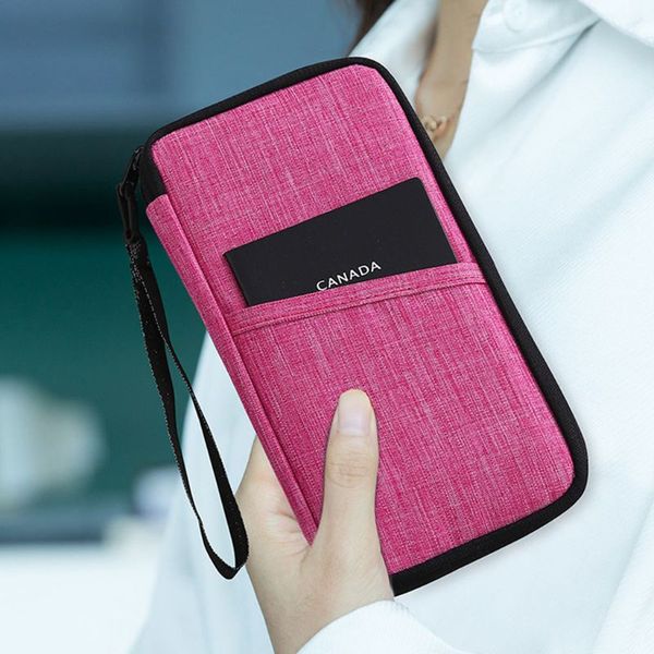 

portable nylon passport holder id cover case travel wallet f42a, Red;black