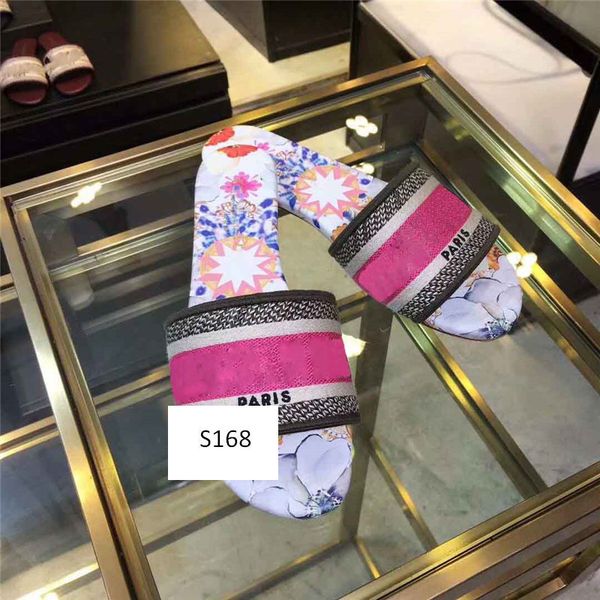 

with boxslippers summer luxury woman beach alphabet slippers designer rough sandals knitted cloth embroidery woman shoes 8, Black