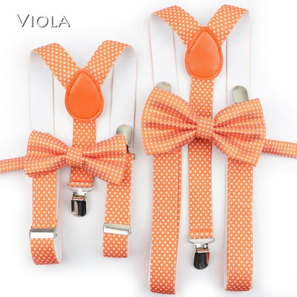 

dot parent-child colorful suspenders bowtie sets lovely y-back braces polyester cute butterfly belt bow tie adjustable accessory, Black;white