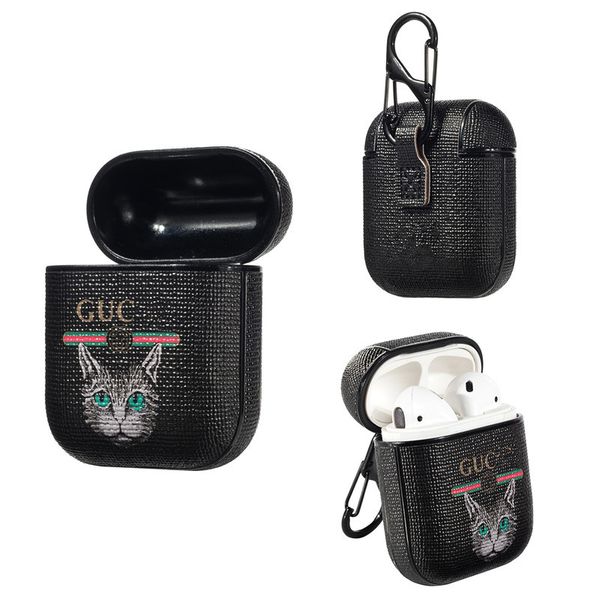 

designer cases for airpods brand cases airpods1/2 fashion protective cover wireless bluetooth headset case with hook wholesale