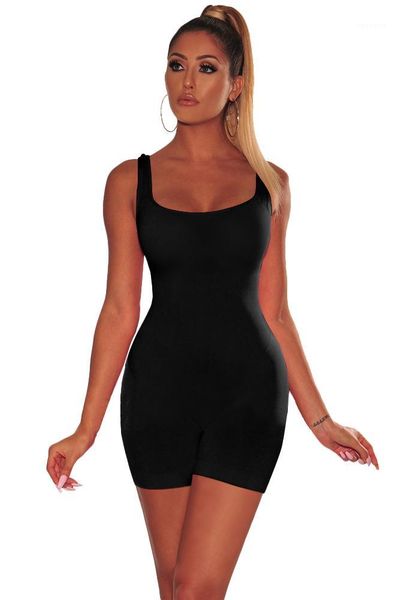 

fit playsuits shorts sleeveless backless beach rompers candy color women solid slim, Black;white