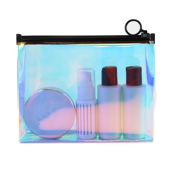 

fashion travel women clear transparent cosmetic bag necessary makeup bag case bath wash organizer set pouch toiletry