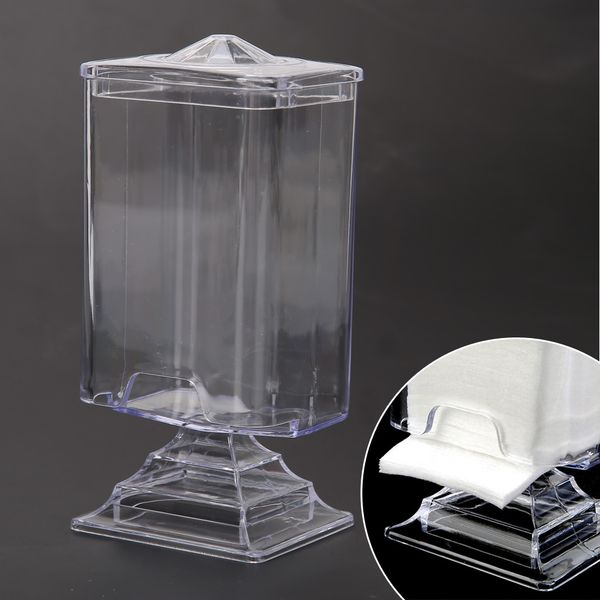 

transparent container storage case makeup cotton pad box nail art remover paper wipe plastic storage box