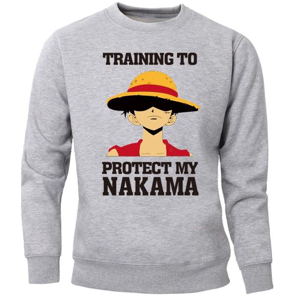 

япония аниме one piece луффи толстовка мужчины the pirate king crewneck толстовки толстовки streetwear мультфильм harajuku спортивная, Black