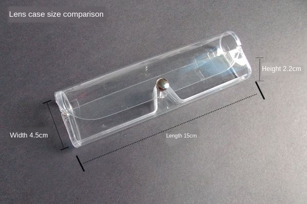 

case glasses case simple white transparent box button transparent glasses box, Blue