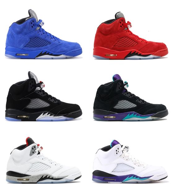 

with box mens and womens basketball shoes sneakers red blue suede white cement grape metallic for men sports shoes size us5.5-13