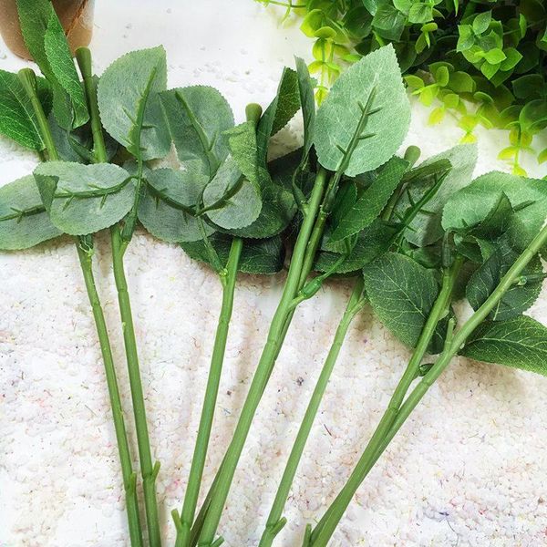 

10Pcs (33см) Моделирование искусственного Пластиковые стеблевые Роза Стволовые Шелк