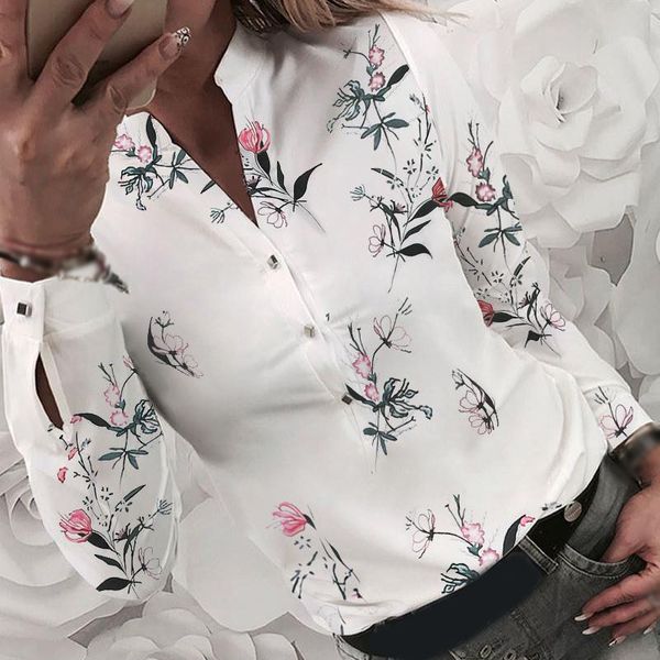 

womens ladies long sleeves white work formal office business blouse