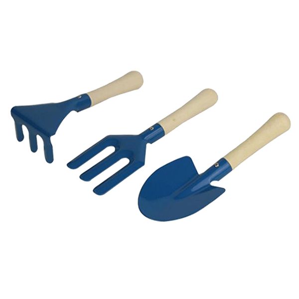 

3шт мини металл грабли лопата вилок set garden tool для детей детского пляжа песочницы игрушка сейф садовой техники