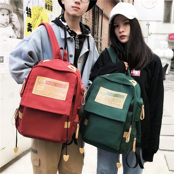 

2020 новый большой емкости студент колледжа школьный мешок старшеклассник письмо контрастный цвет рюкзак