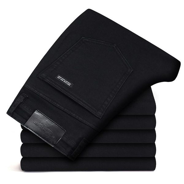 

brands jeans trousers men clothes 2018 new black elasticity skinny jeans business casual male denim slim pants classic style, Blue