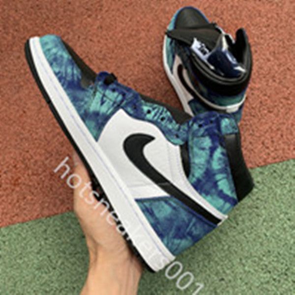 

2020 with shoes box in jordan 1 retro basketball shoes tie dye black gree unc patent blue white fearless chicago sneakers