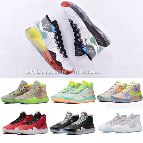 

2019 hot mvp kevin durant kd 12 anniversary university 12s xii oreo мужская баскетбольная обувь usa elite kd12 спортивные кроссовки размер 4, Black