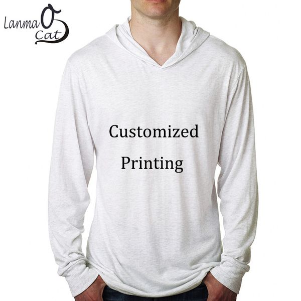 

lanmaocat autumn long sleeve hoodie for men custom printing thin shirts hoodies plus size autumn clothing hoodie ing, Black