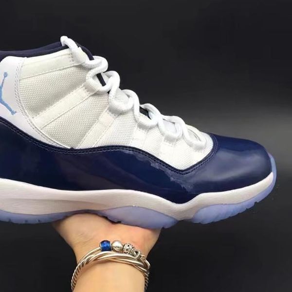 

air 11 win like 82 midnight navy 378037-123 11s xi blue women men basketball sports shoes sneakers good quality trainers with original box, Black;white