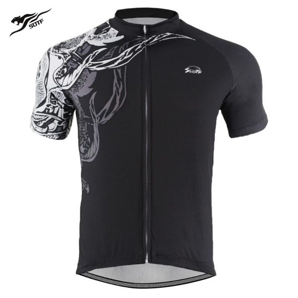 

sotf black breathable quick dry short sleeve cycling jersey mountain bike road bike maillot bicycle sports shirts cycling men, Black;red
