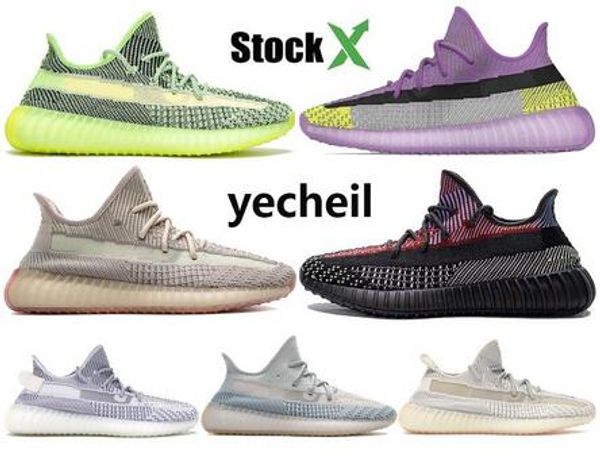

new yecheil yeshaya cloud white black static reflective kanye west v2 running shoes true form clay gid glow men women designer sneakers