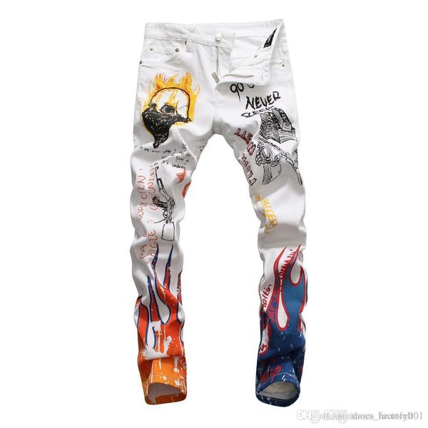 

brand jeans mens luxury designer jeans baggy biker high waisted ripped rock revival black skinny men jean jeckets long pants trousers 058, Blue