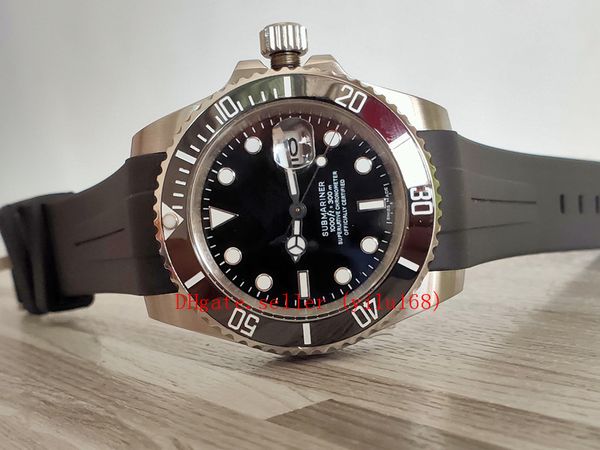

luxury sport style sub 116610 116610ln mens watches mechanical automatic rubber belt black dial stainless steel ceramic bezel 40mm christm, Slivery;brown
