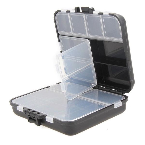 

compartments storage case box plastic fishing lure spoon hook bait tackle box accessory square fishhook ydy0507