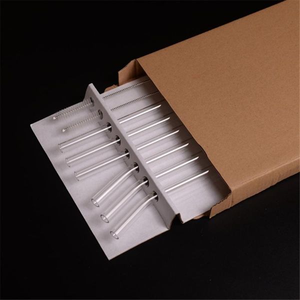 

reusable straws handmade 8.5 inches x 10 mm 6 per set with 2 cleaning brushes dec#17
