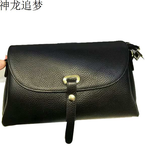 

famous three layer pocket design genuine leather shoulder bag female business bag fashion messenger female crossbody