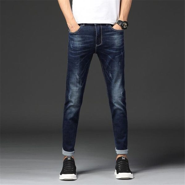 

men's jeans stretch men denim trousers skinny pants mens man, Blue