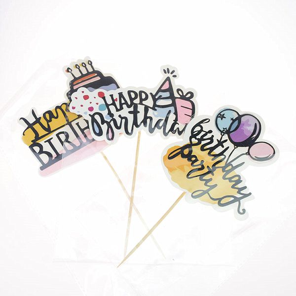 

cake er flags happy birthday balloons gillter cake ers heart kids wedding baby shower party baking diy decor 20pc/lot