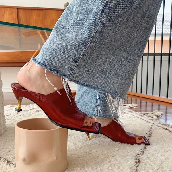 

us4-11 womens peep square toe cut out special high heel leather slingbacks pumps sandals shoes summer plus size 4colors k93, Black