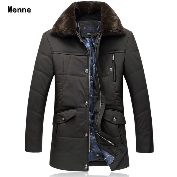 

winter man's cotton-padded clothes, thickened vertical collar, warm-keeping, cold-proof, large-size cotton suit, Black