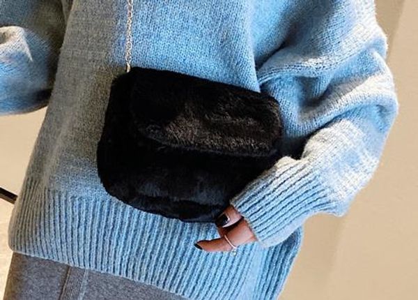 

Bag Female 2020 New Simple Retro Wild Shoulder Messenger Bag Fur Ins Chain Lamb Fur Bag Best Selling