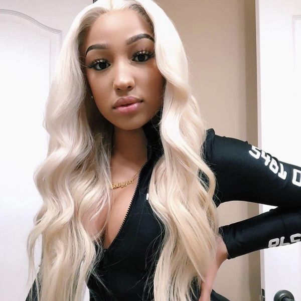 

Silk lace front human hair wig 613 full lace wig with hairline natural wave brazilian remy hair wig with baby hair