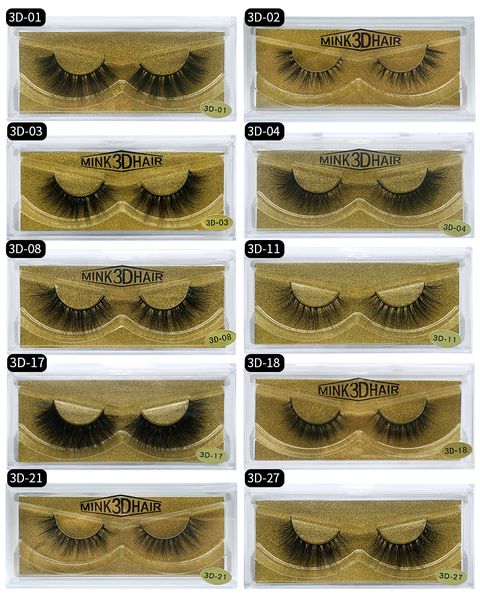 

new 3d mink hair fake eyelash 100% thick real mink hair false eyelashes multi-layered natural fake eyelashes dhl ing