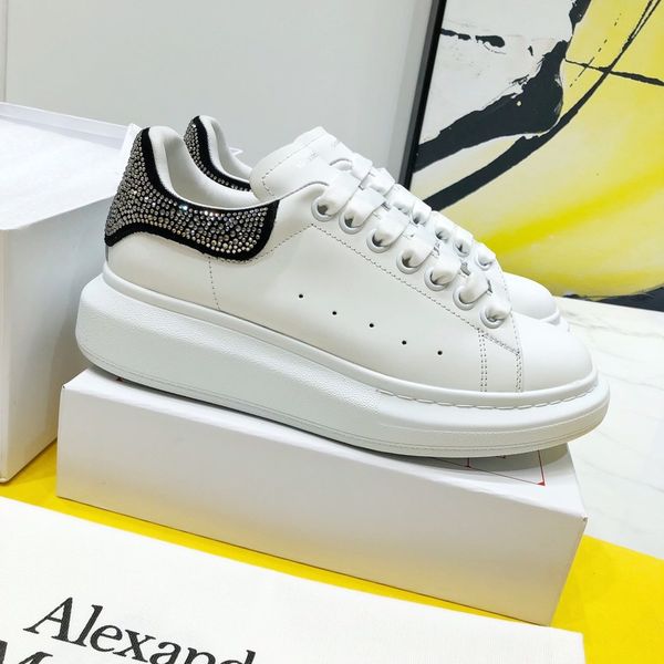 

fashion platform men's and women's shoes wild vintage luxury white shoes women's thick casual shoes reflective leather sneake, Black