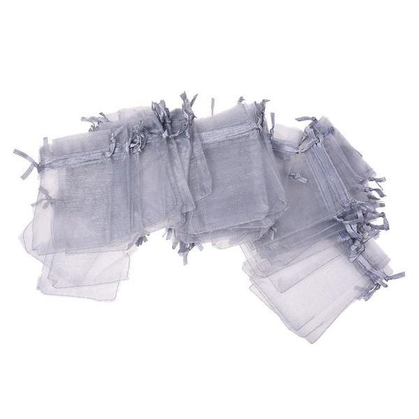 

afbc 100 grey organza gift wedding favors bag pouch 90x70mm hot